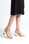 Thayer Nude Mat Deri Kadın Şeffaf Topuklu Ayakkabı